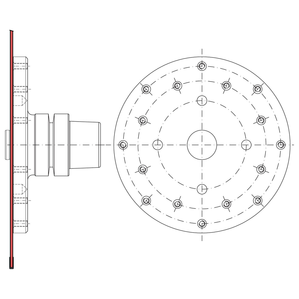 HSK63E zaagbladadapter voor grote diameters – T128