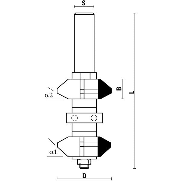 HM dubbele afschuin-verbindingsset met lagergeleiding Z3 – E187-G187-C187