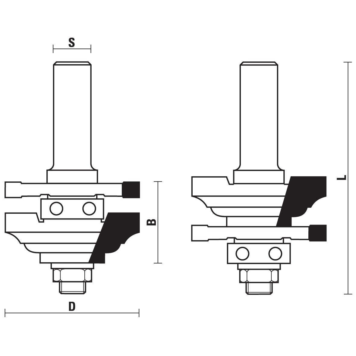 HM profiel- en contraprofielfreesset met lagergeleiding Z2 – E197-G197-C197