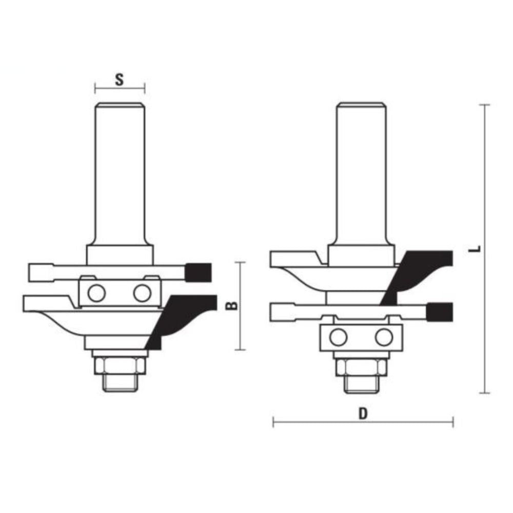 HM profiel- en contraprofielfreesset met lagergeleiding Z2 – E195-G195-C195