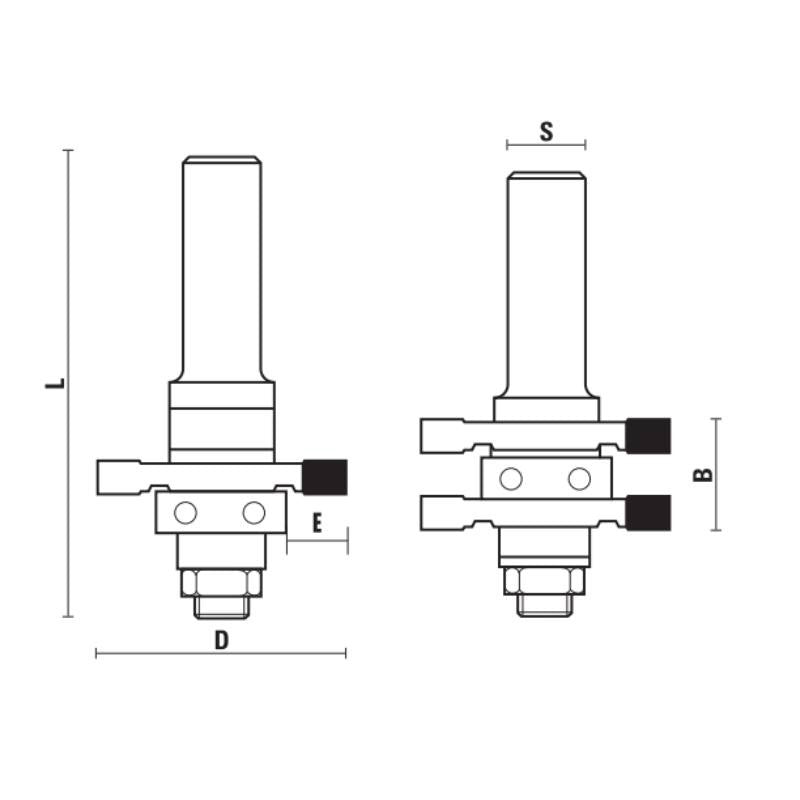 HM profiel- en contraprofielfreesset met lagergeleiding Z2 – E198-G198-C198
