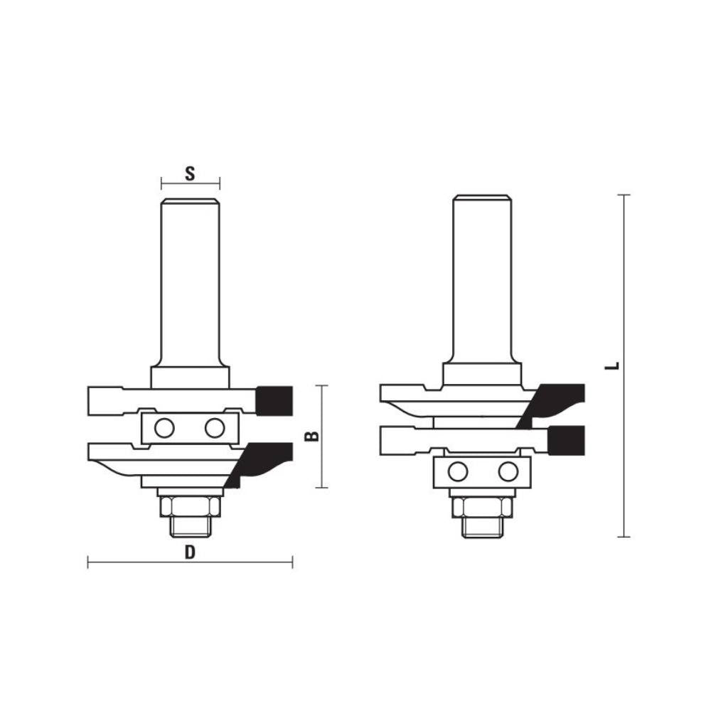 HM profiel- en contraprofielfreesset met lagergeleiding Z2 – E196-G196-C196