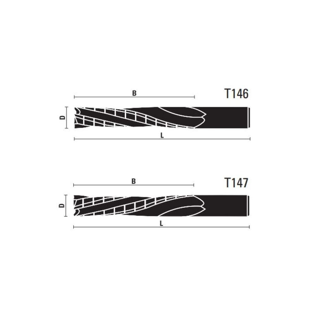 VHM lange spiraal-ruwfrezen Z3 – T146-T147