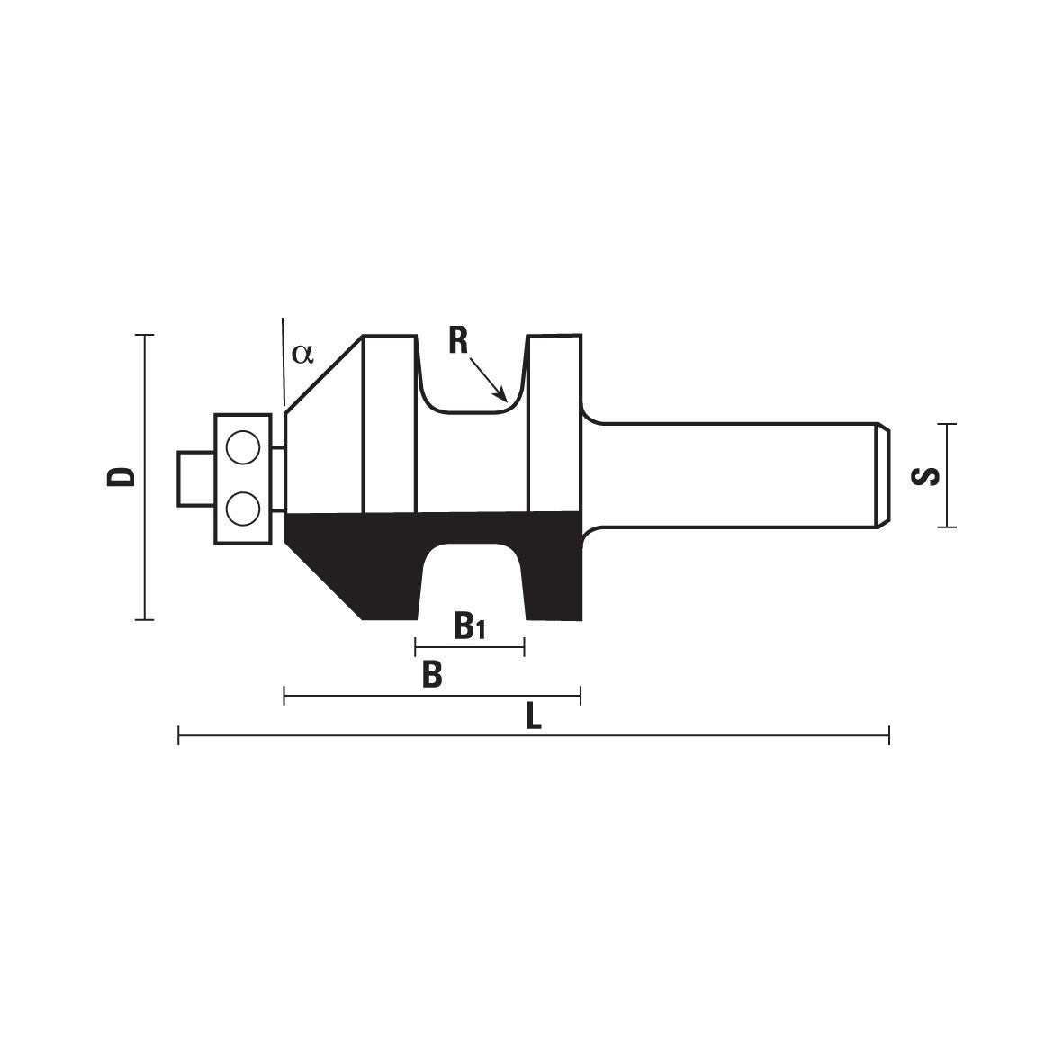 HM afschuinprofielfrees met lager Z2 – E363