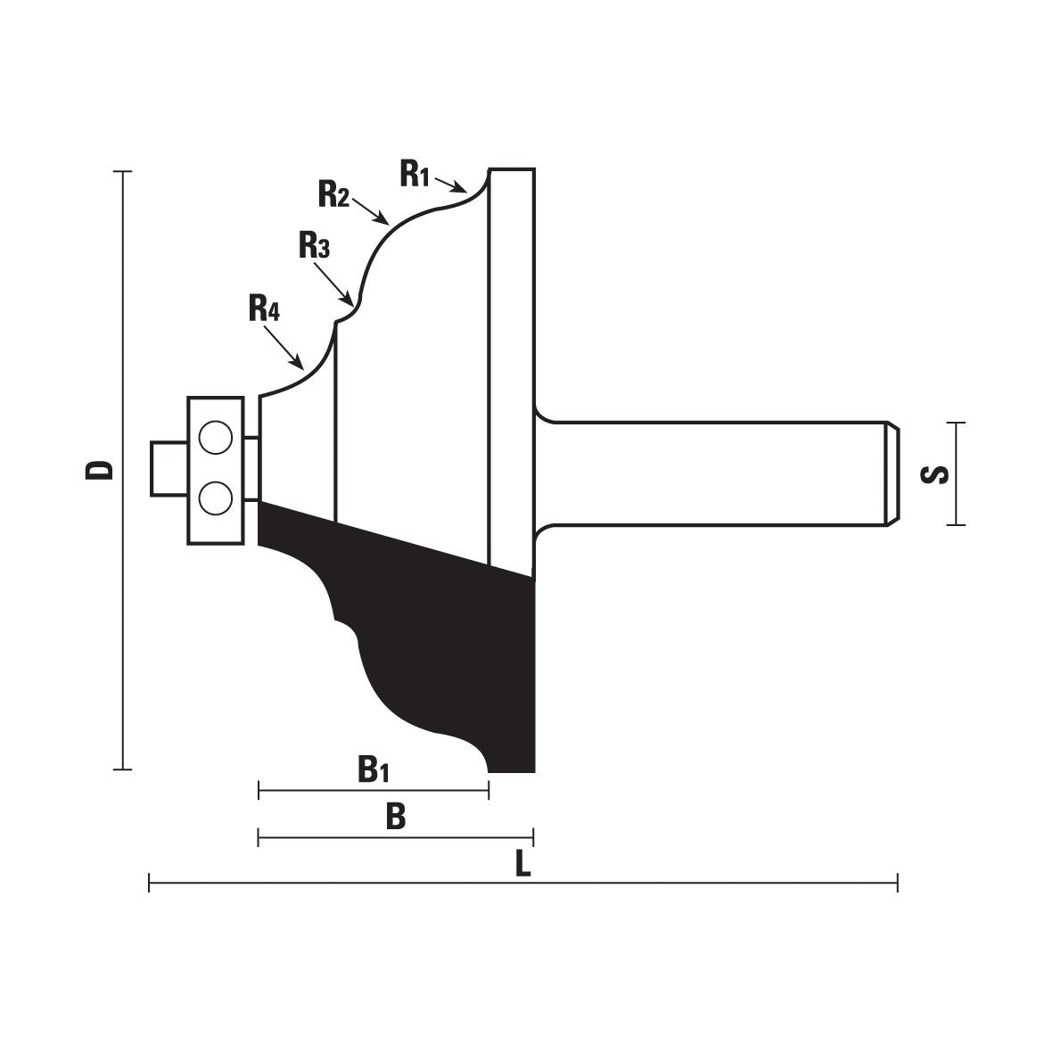 HM meervoudige randprofielfrees met Delrin-lager Z2 – E381