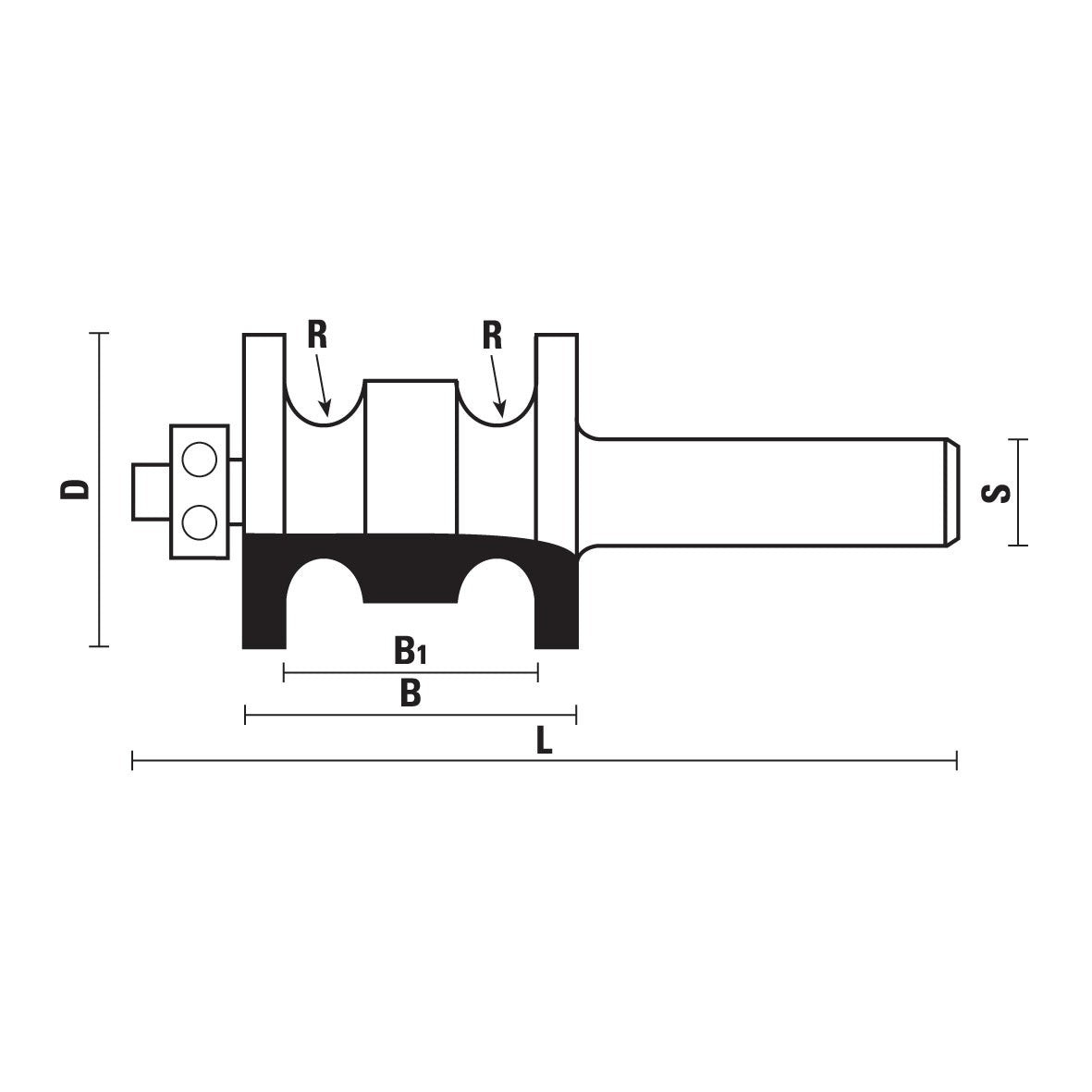 HM dubbele kraalprofielfrees met lager Z2 – E366