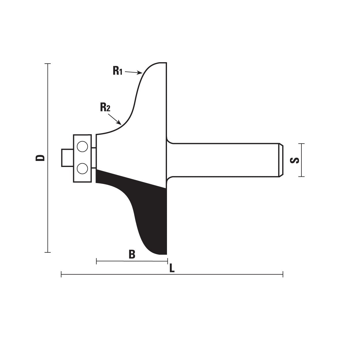 HM randprofielfrees met Delrin-lager Z2 – E378