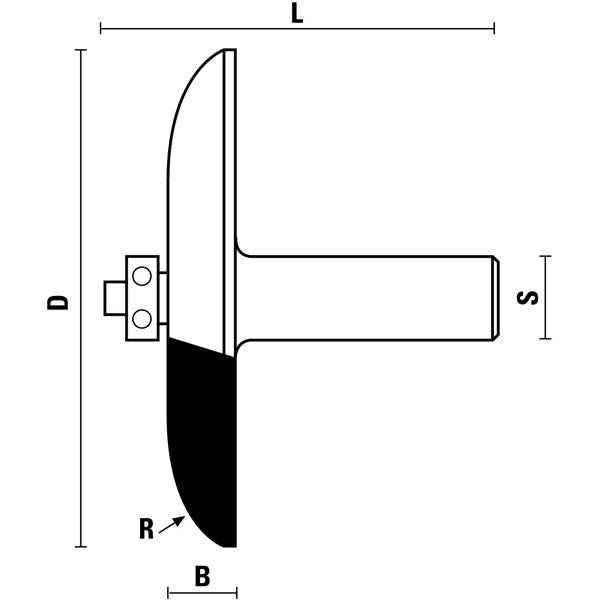 HM paneelprofielfrezen met lagergeleiding Z2 – E178 profiel R40