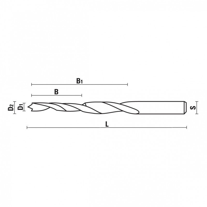 HSS trappenboren Z=2