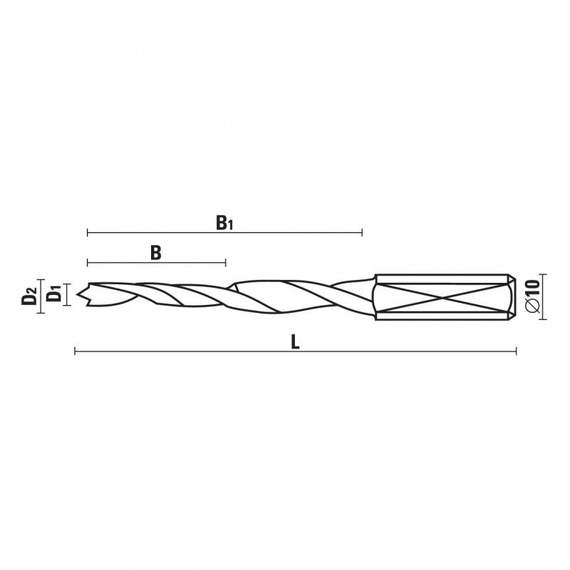 HSS trappenboren Z=2