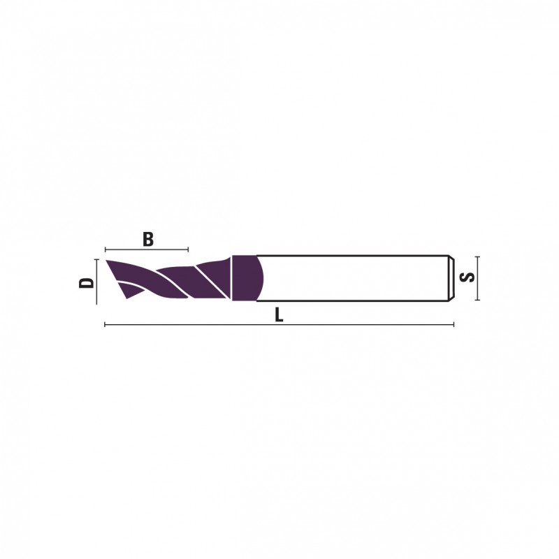 HSS-E spiraalfrezen voor aluminium Z1 KleinDIA – U201.KD