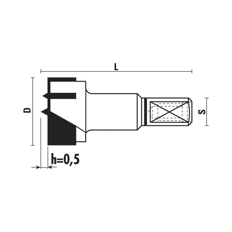 HM scharnierboren Z=2+2