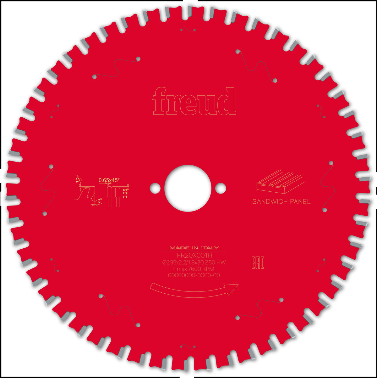 Freud HH Sandwich Panel cirkelzaagblad 235 mm – FR20X001H