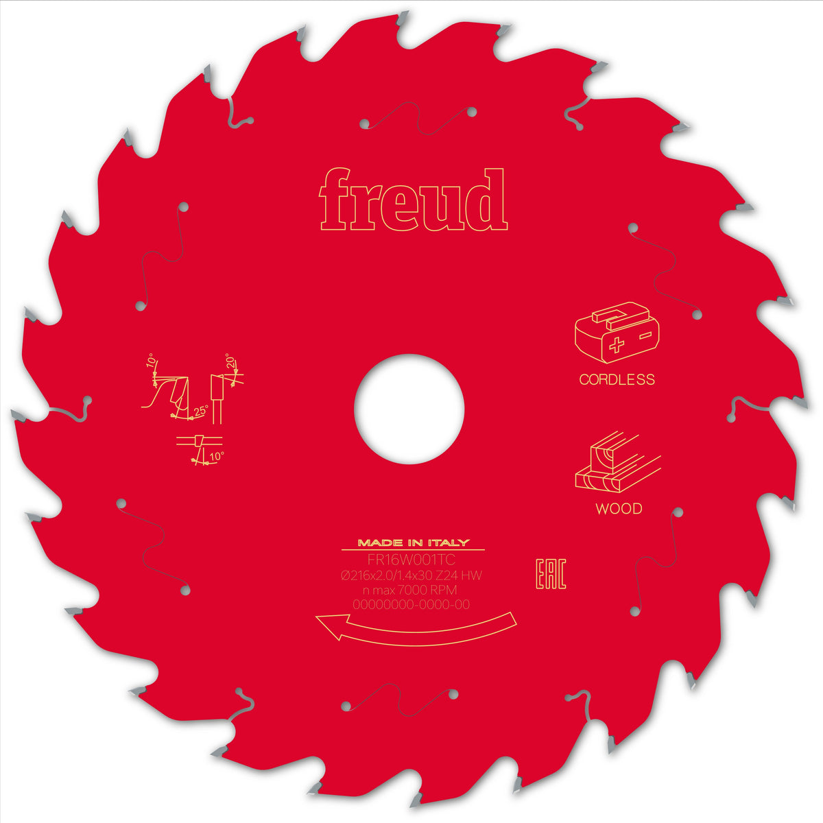 Freud CL Table Wood cirkelzaagblad 216 mm – FR16W001TC