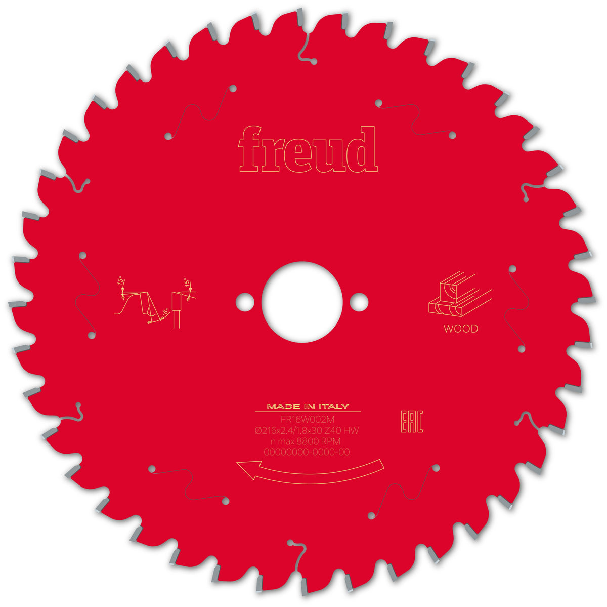 Freud Miter Wood cirkelzaagblad 216 mm – FR16W002M