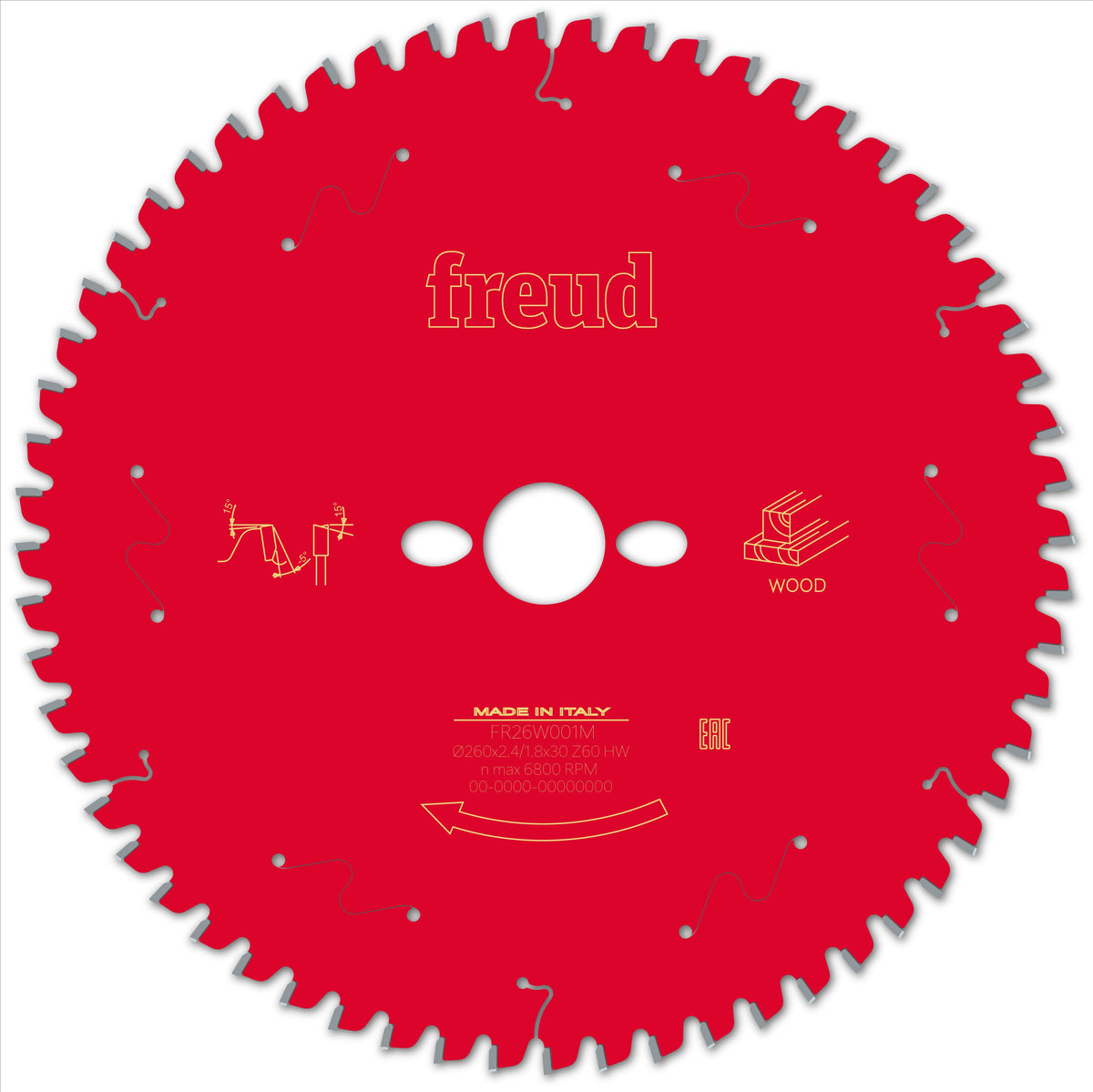Freud Miter Wood cirkelzaagblad 260 mm – FR26W001M