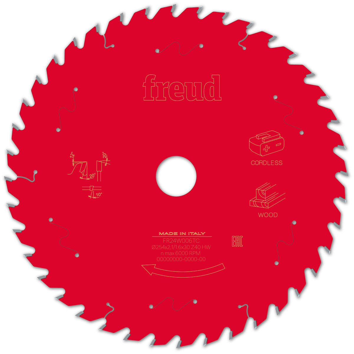 Freud CL Table Wood cirkelzaagblad 254 mm – FR24W006TC