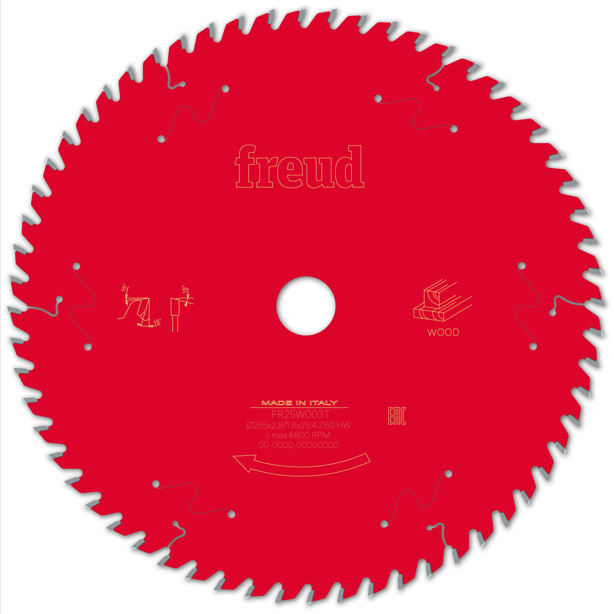 Freud Table Wood cirkelzaagblad 255 mm – FR25W003T