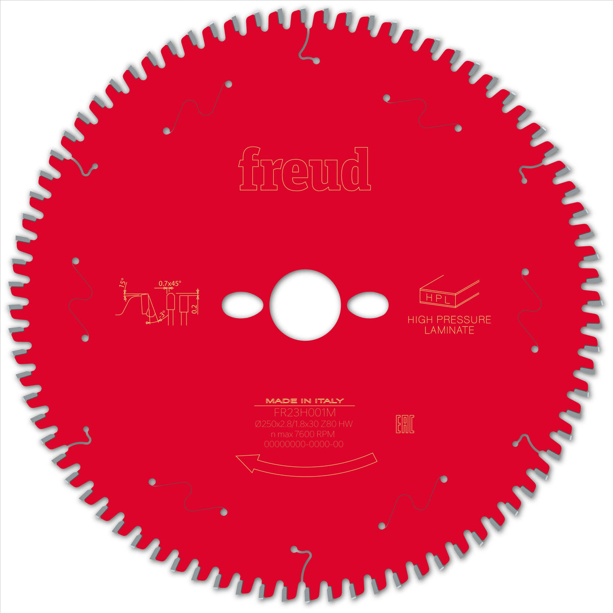 Freud Miter HPL cirkelzaagblad 250 mm – FR23H001M