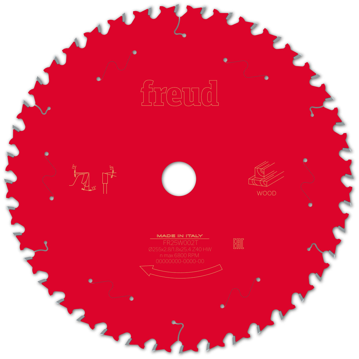 Freud Table Wood cirkelzaagblad 255 mm – FR25W002T