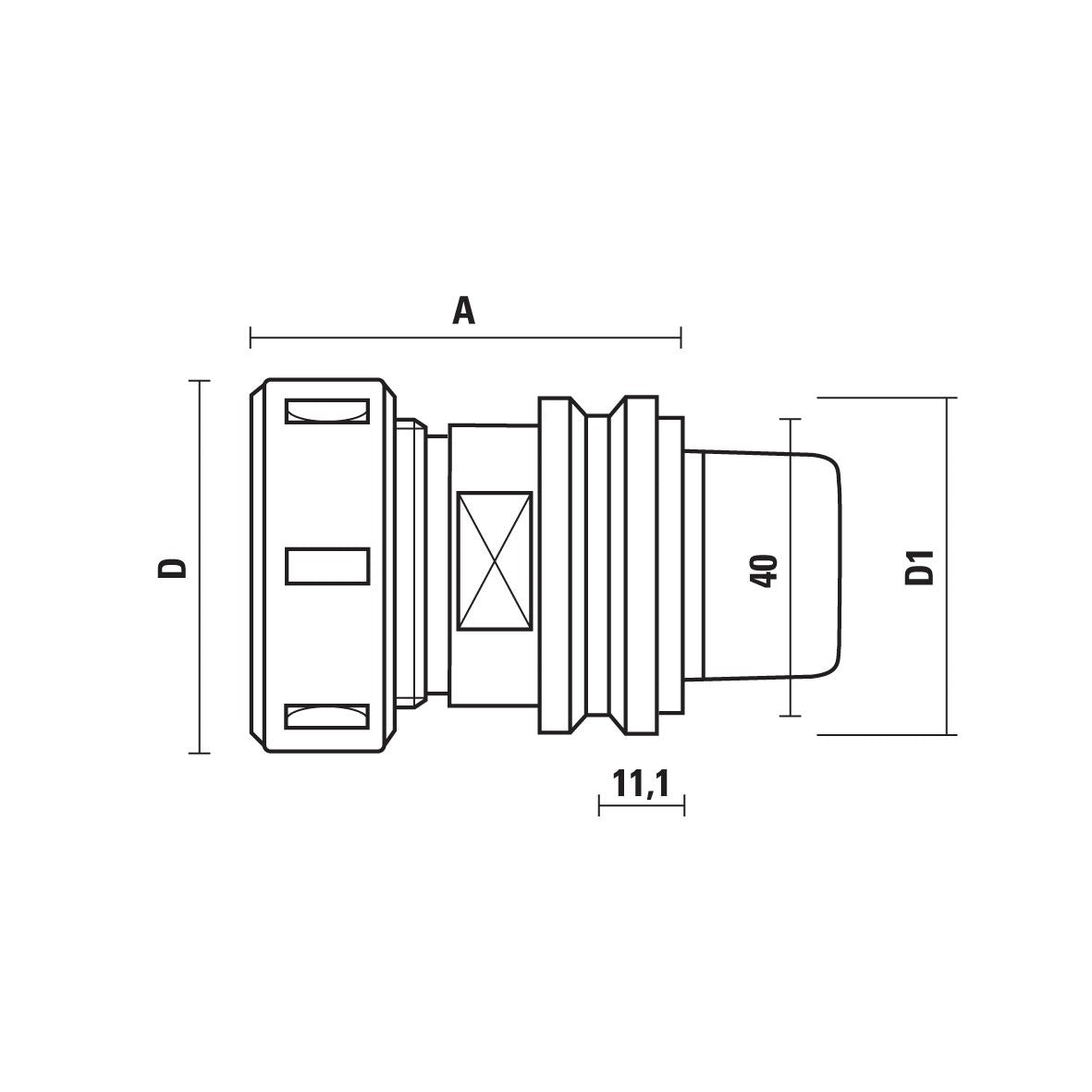 HSK50E spantanghouder met flens 40 – T118