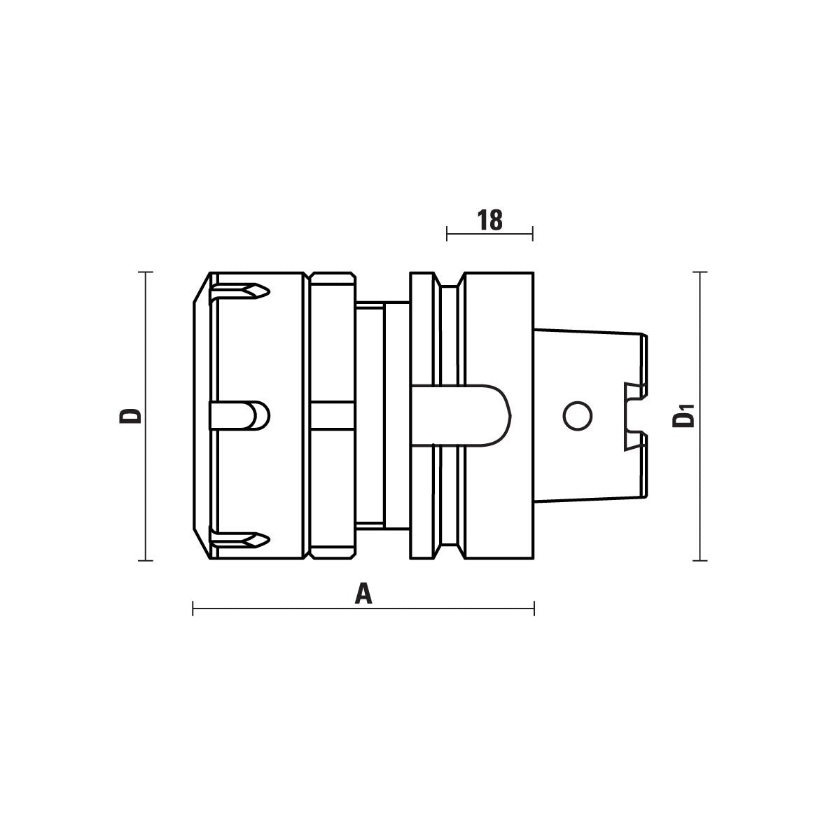 HSK63A spantanghouder met retourring – T118