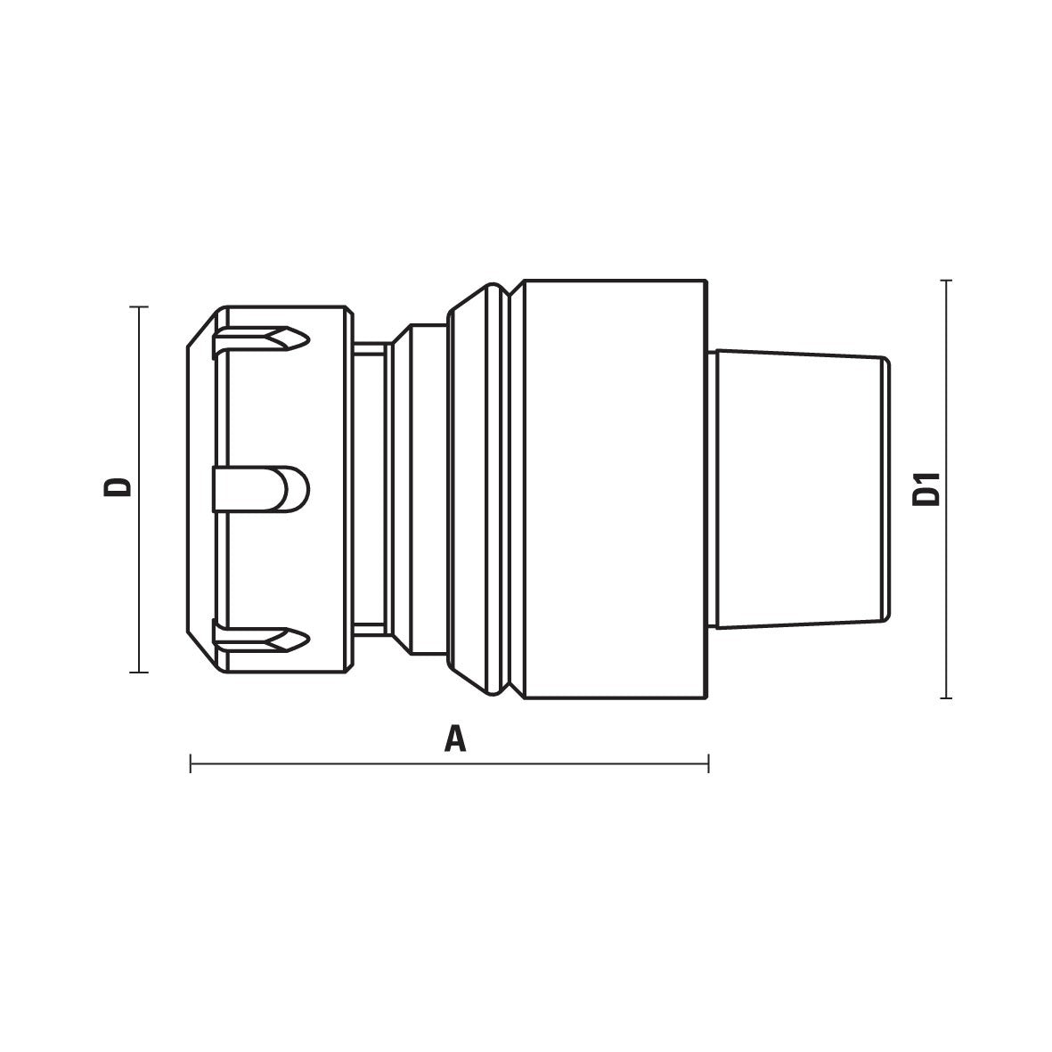HSK63F spantanghouder met conische flens voor Thermwood – T118