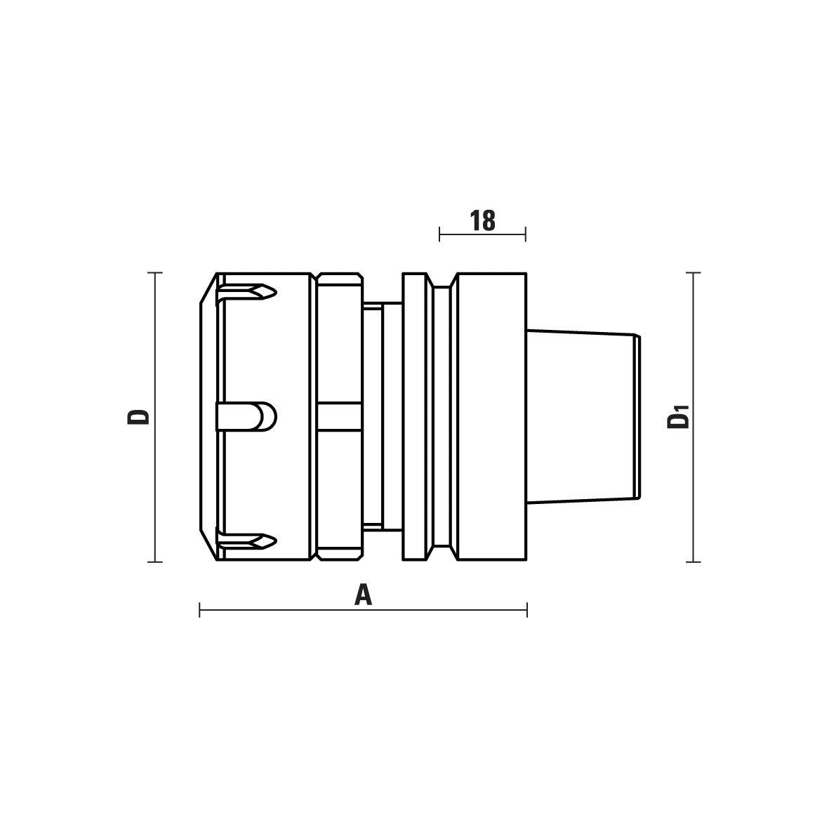 HSK63F spantanghouder voor Essetre – T118