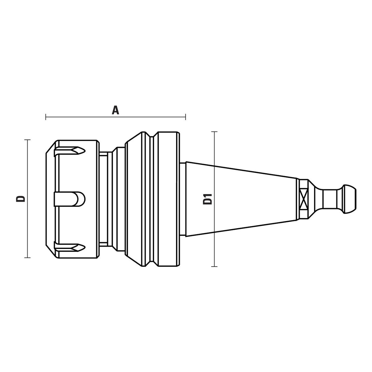 ISO30 spantanghouder met conische flens voor Thermwood – T118