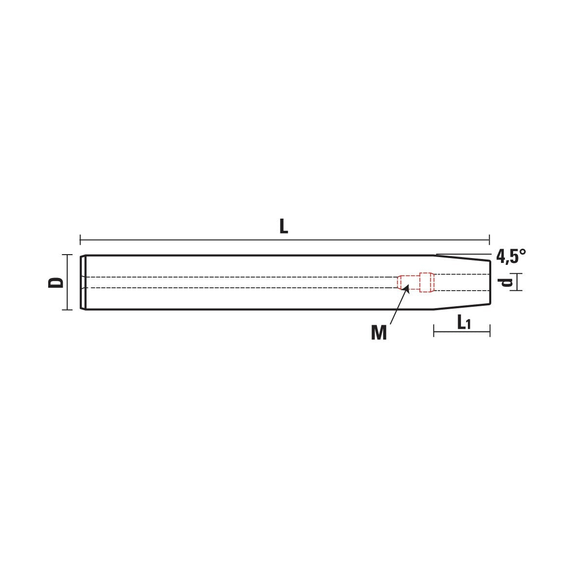 Krimphouderverlengingen L=150 mm – T120