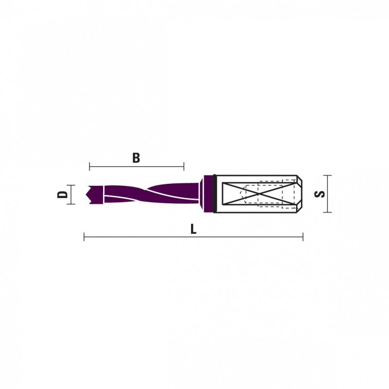 VHM drevelboren Z=2, gecoat