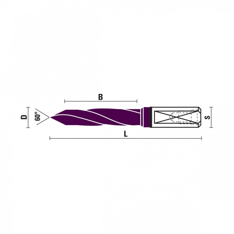 VHM doorsteekboren Z=2, gecoat